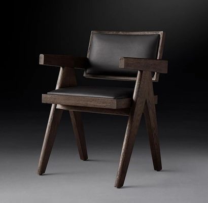 Hôtel haut de gamme Restaurant maison utilisant salle à manger chaises en PU en bois moderne avec accoudoir et finition en nitrolacque