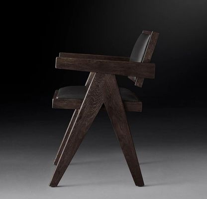 Hôtel haut de gamme Restaurant maison utilisant salle à manger chaises en PU en bois moderne avec accoudoir et finition en nitrolacque