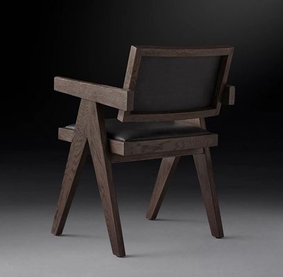 Hôtel haut de gamme Restaurant maison utilisant salle à manger chaises en PU en bois moderne avec accoudoir et finition en nitrolacque