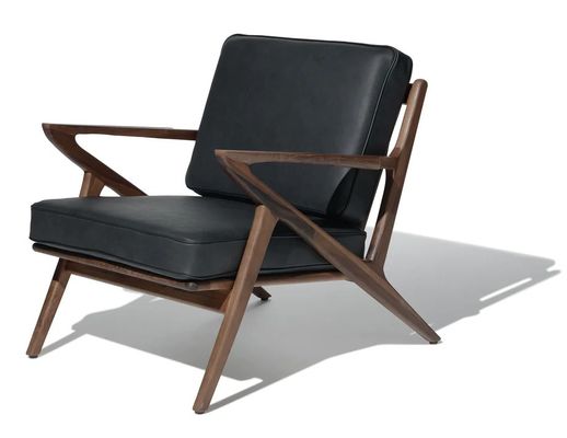 Chaise de salon moderne en tissu Chaise de canapé en bois Lounge de loisirs Chaise en bois massif W59*D59*H57CM