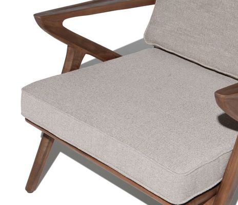 Chaise de salon moderne en tissu Chaise de canapé en bois Lounge de loisirs Chaise en bois massif W59*D59*H57CM