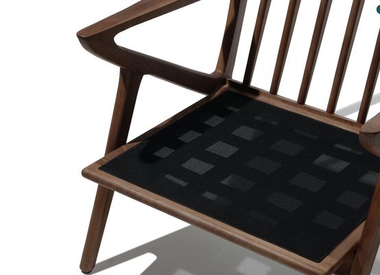 Chaise de salon moderne en tissu Chaise de canapé en bois Lounge de loisirs Chaise en bois massif W59*D59*H57CM