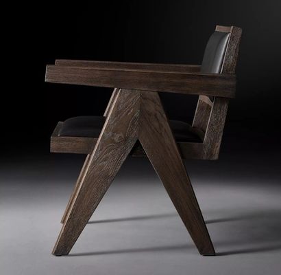 Hôtel haut de gamme Restaurant maison chaises en PU en bois moderne avec accoudoir W52*D53.3*H70CM pour chaise de salon