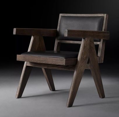 Hôtel haut de gamme Restaurant maison chaises en PU en bois moderne avec accoudoir W52*D53.3*H70CM pour chaise de salon