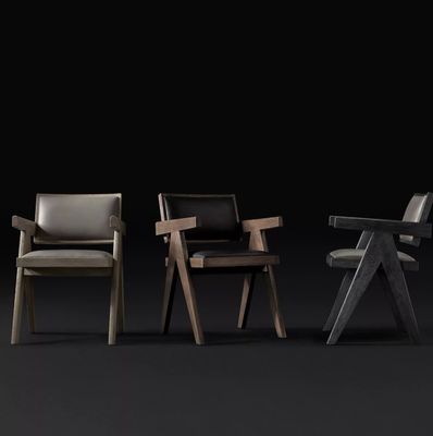 Hôtel haut de gamme Restaurant maison chaises en PU en bois moderne avec accoudoir W52*D53.3*H70CM pour chaise de salon