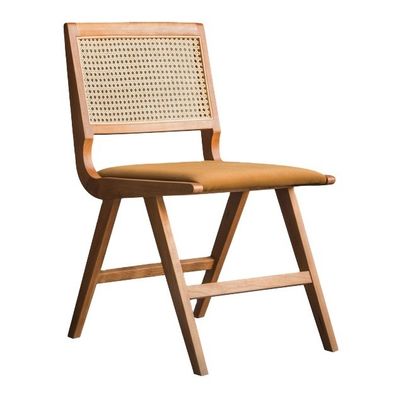 Chaise d'ameublement moderne en bois massif en rotin naturel Chaise à manger pour restaurant hôtel