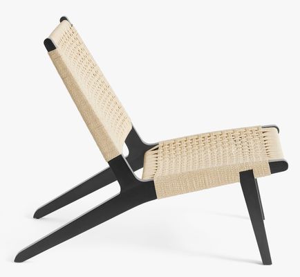 Chaise de salon en bois massif en bois tissé moderne Chaise de loisirs pour la sophistication dans le design nordique