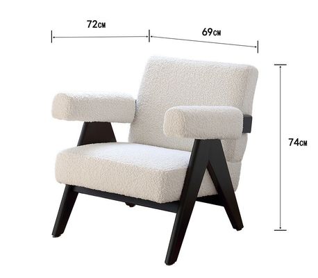 LL-C26 Chaise de loisirs en bois pour le salon W69*D72*H74 cm
