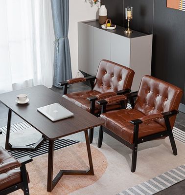 Chaise de café en cuir en PU en bois moderne Style de design italien de luxe pour salle à manger Restaurant