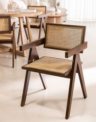 Accueil Meubles Nordiques Chaise à manger en rotin en bois massif pour meubles d'hôtel et de salon