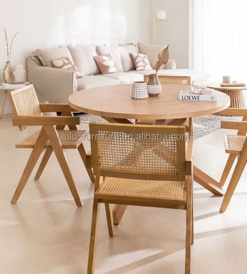 Accueil Meubles Nordiques Chaise à manger en rotin en bois massif pour meubles d'hôtel et de salon