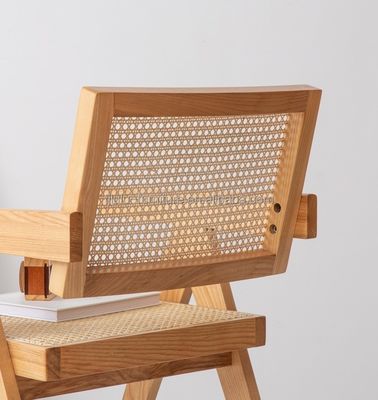 Chaise de salle à manger à bras en bois de roseau pour meubles de salle à manger contemporains