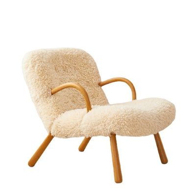 Nordique Design spécial moderne en bois massif en matériau de cadre de cendres en laine d'agneau Tapisseries de loisirs