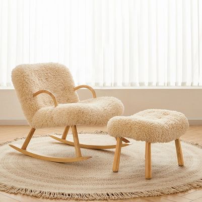 Nordique Design spécial moderne en bois massif en matériau de cadre de cendres en laine d'agneau Tapisseries de loisirs