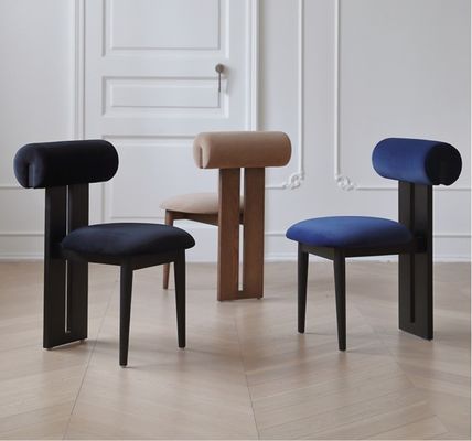 Design de meubles de vie moderne en tissu Salle à manger Chaise de restaurant avec style en bois massif