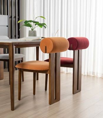 Design de meubles de vie moderne en tissu Salle à manger Chaise de restaurant avec style en bois massif