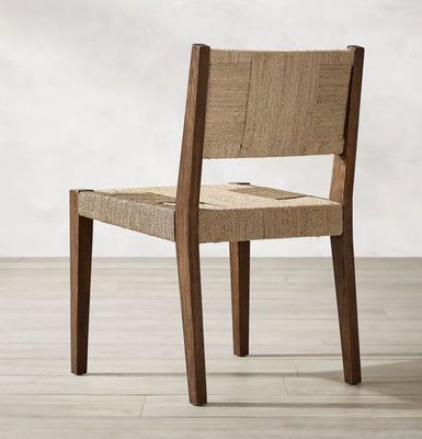 Finition naturelle Nitrolacquer en bois massif tissé en cordon en chêne Chaise à manger pour restaurant ou accoudoir de design japonais moderne