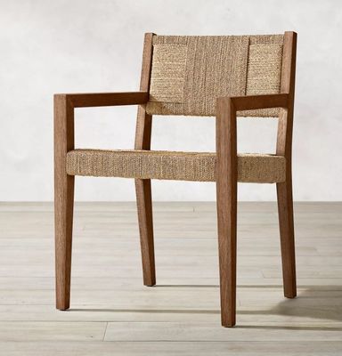 Finition naturelle Nitrolacquer en bois massif tissé en cordon en chêne Chaise à manger pour restaurant ou accoudoir de design japonais moderne