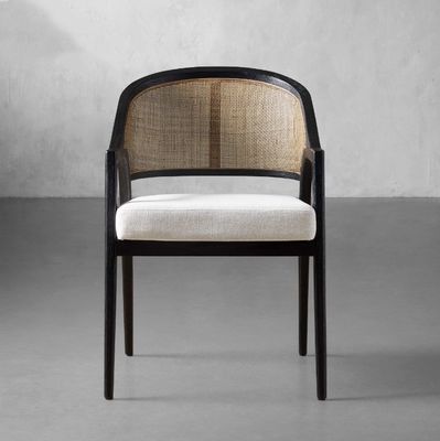 Design nordique simple Moderne en bois massif en tissu de rotin Chaise de salle à manger pour le restaurant Morden