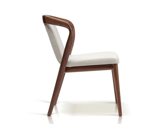 Design nordique blanc/brun Moderne échantillon chaises de restaurant en bois massif chaise de salle à manger en cuir PU