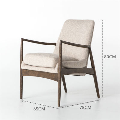 Design moderne loisirs Tissu en bois massif salle à manger restaurant canapé chaise meubles de salon avec accoudoirs pour loisirs