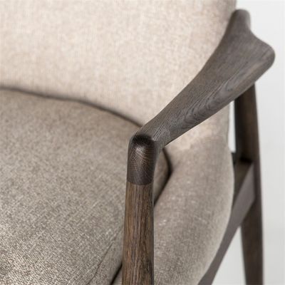 Design moderne loisirs Tissu en bois massif salle à manger restaurant canapé chaise meubles de salon avec accoudoirs pour loisirs