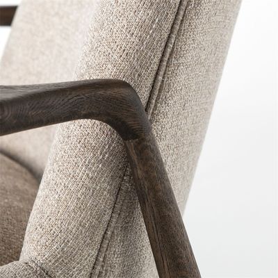 Design moderne loisirs Tissu en bois massif salle à manger restaurant canapé chaise meubles de salon avec accoudoirs pour loisirs