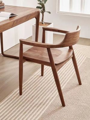 Chaise en bois de chêne Meubles de salon W55*D43*H76CM Chaise à manger en bois massif moderne