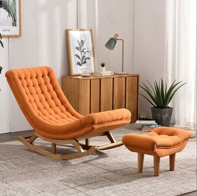 Meubles de salon d'hôtel nordique moderne Chaise simple canapé avec du velours en bois massif / cuir en PU dans un style populaire