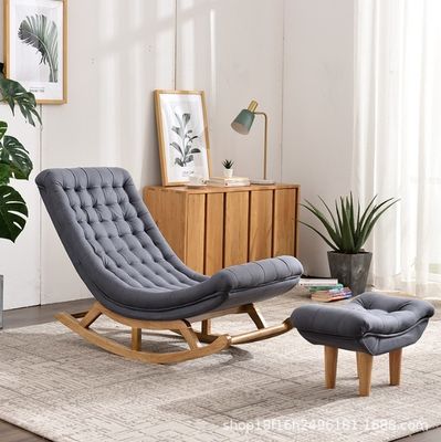 Meubles de salon d'hôtel nordique moderne Chaise simple canapé avec du velours en bois massif / cuir en PU dans un style populaire