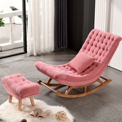 Meubles de salon d'hôtel nordique moderne Chaise simple canapé avec du velours en bois massif / cuir en PU dans un style populaire