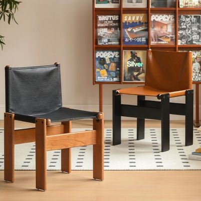 Chambre à manger en bois classique italien de luxe moderne en cire d'huile en cuir