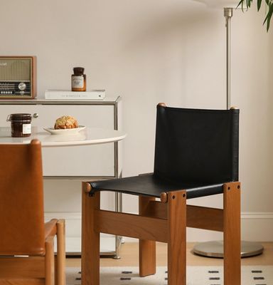 Chambre à manger en bois classique italien de luxe moderne en cire d'huile en cuir