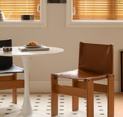Chambre à manger en bois classique italien de luxe moderne en cire d'huile en cuir