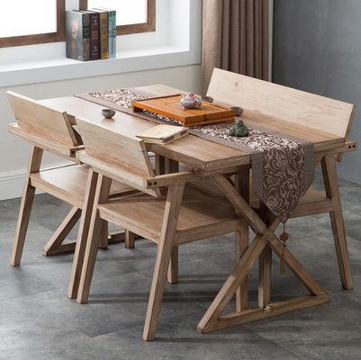 Chaise de restaurant en bois massif moderne de design japonais avec accoudoir et couverture en bois de caoutchouc