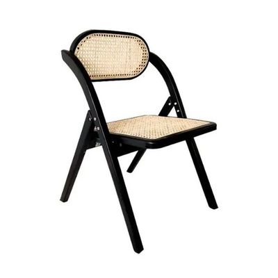 Généraux Meubles de maison Robuste chaise pliante de style français moderne Rattan Dos en bois massif Chaise à manger en bois massif Chaise pliante