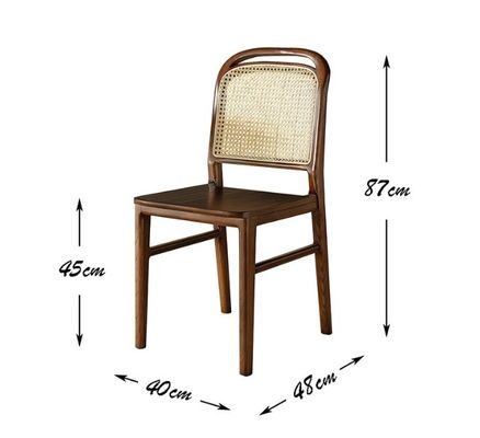 Finition de meubles de salon Nitrolacquer Chaise à manger en bois massif pour le design de loisirs en rotin