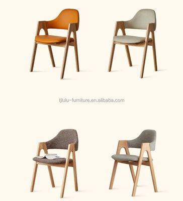 Design moderne cadre en bois meubles de maison nordique cuisine chaise de salle à manger rembourrée tissu pour hôtel restaurant