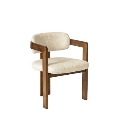Matériau de velours vert/laine d'agneau Chaise à manger en bois massif moderne pour meubles de salon de luxe