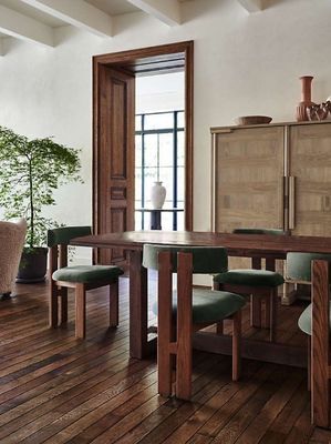 Matériau de velours vert/laine d'agneau Chaise à manger en bois massif moderne pour meubles de salon de luxe