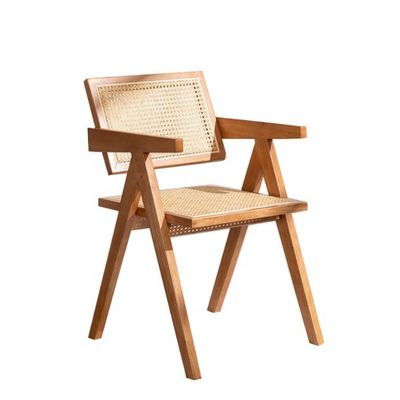 Service OEM Accepté Designers de meubles de salle à manger Chaise en rotin en bois massif nordique avec dossier