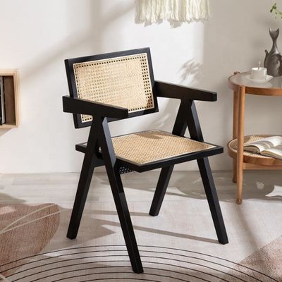 Service OEM Accepté Designers de meubles de salle à manger Chaise en rotin en bois massif nordique avec dossier
