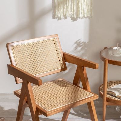 Service OEM Accepté Designers de meubles de salle à manger Chaise en rotin en bois massif nordique avec dossier