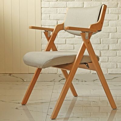Chaise pliable en tissu bois de chêne en métal chaises de salle à manger pliantes pour les événements W50*D60*H82CM Meubles de salle à manger