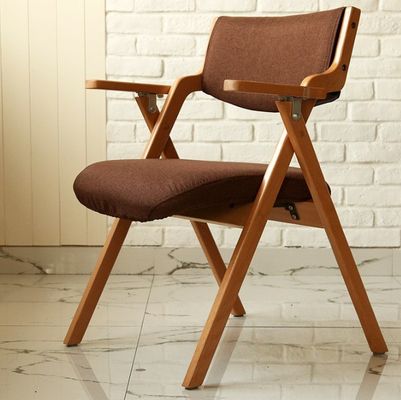 Chaise pliable en tissu bois de chêne en métal chaises de salle à manger pliantes pour les événements W50*D60*H82CM Meubles de salle à manger