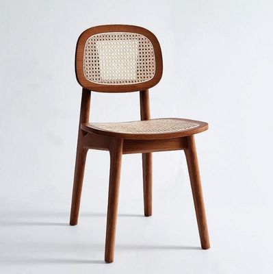 Chaise de salle à manger en rotin moderne pour les meubles de maison de luxe de l' hôtel en chêne naturel