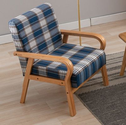 Accueil Meubles Salon Chaise à bras en bois moderne Canapé Chaise avec cuir en PU/matériau de couverture en tissu Emballage du courrier N