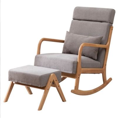 Meubles de salon élégants Chaise et tabouret à bascule en bois rembourrés pour se détendre