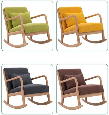 Meubles de salon élégants Chaise et tabouret à bascule en bois rembourrés pour se détendre