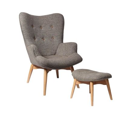 Chaises en bois canapé chaise rembourrée chaise moderne en bois massif chaise de salon de loisirs avec tabouret Meubles de salon